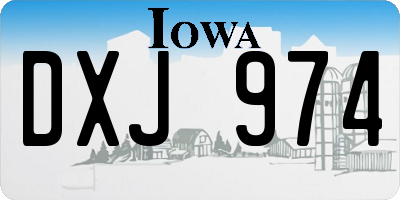 IA license plate DXJ974