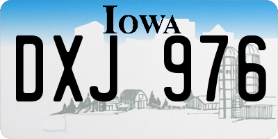 IA license plate DXJ976