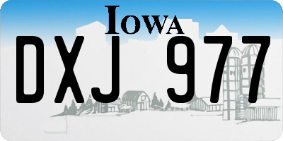 IA license plate DXJ977