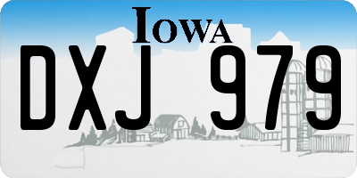 IA license plate DXJ979