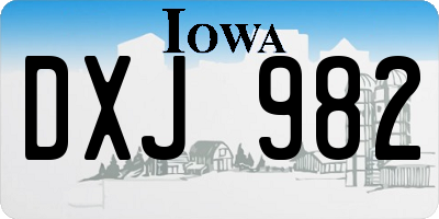 IA license plate DXJ982