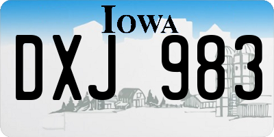 IA license plate DXJ983