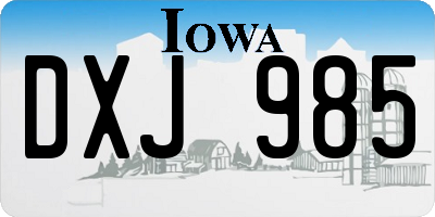 IA license plate DXJ985