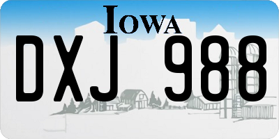 IA license plate DXJ988