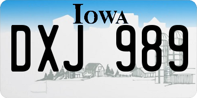 IA license plate DXJ989