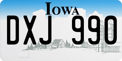 IA license plate DXJ990