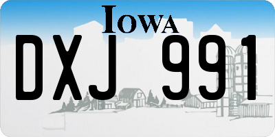 IA license plate DXJ991