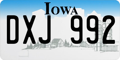 IA license plate DXJ992