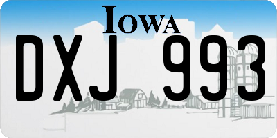 IA license plate DXJ993