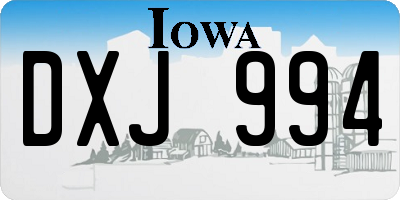 IA license plate DXJ994