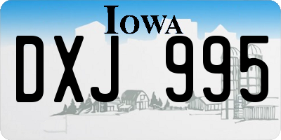 IA license plate DXJ995