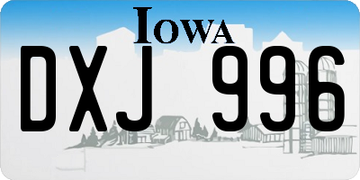 IA license plate DXJ996