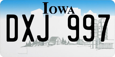 IA license plate DXJ997
