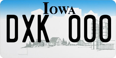IA license plate DXK000