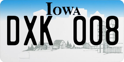 IA license plate DXK008