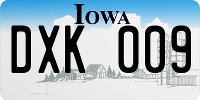 IA license plate DXK009