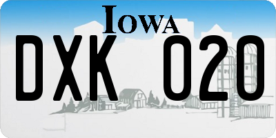 IA license plate DXK020