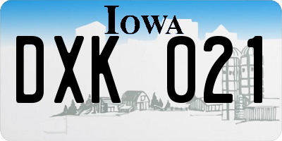 IA license plate DXK021