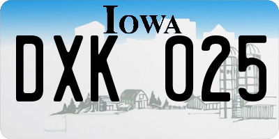 IA license plate DXK025