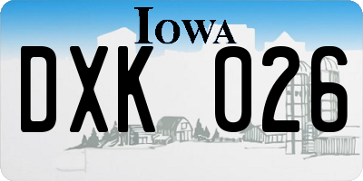 IA license plate DXK026