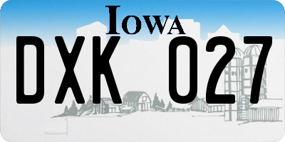 IA license plate DXK027