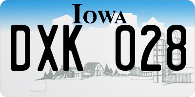 IA license plate DXK028