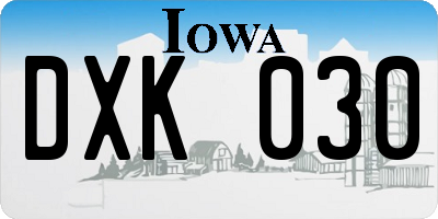 IA license plate DXK030