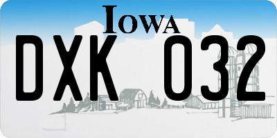 IA license plate DXK032