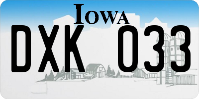 IA license plate DXK033