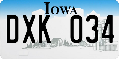 IA license plate DXK034