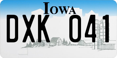 IA license plate DXK041