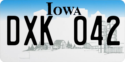 IA license plate DXK042