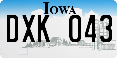 IA license plate DXK043