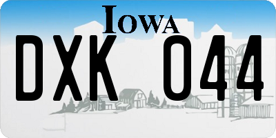 IA license plate DXK044