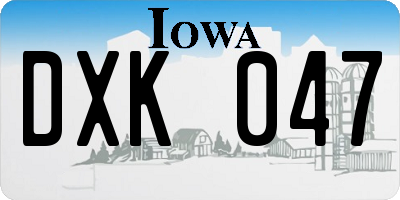 IA license plate DXK047