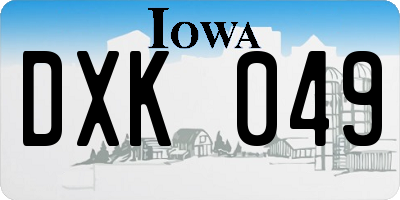 IA license plate DXK049