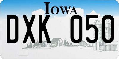 IA license plate DXK050