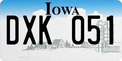 IA license plate DXK051