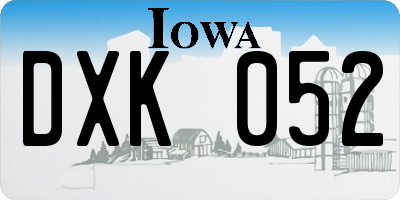 IA license plate DXK052