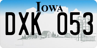 IA license plate DXK053