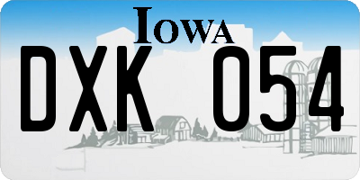 IA license plate DXK054