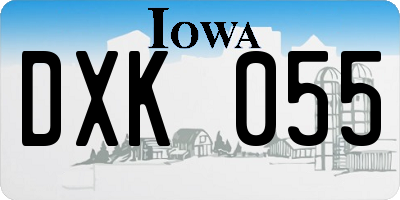 IA license plate DXK055