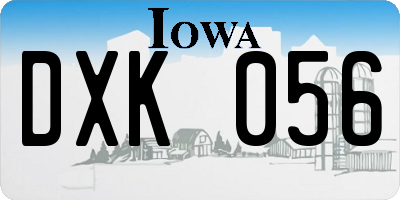 IA license plate DXK056