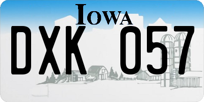 IA license plate DXK057