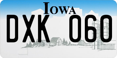 IA license plate DXK060