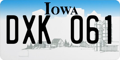IA license plate DXK061