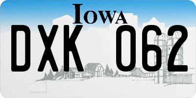 IA license plate DXK062