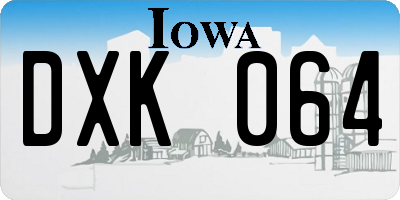 IA license plate DXK064