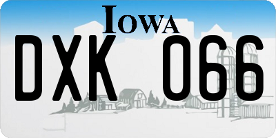 IA license plate DXK066