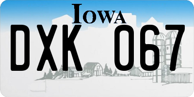 IA license plate DXK067